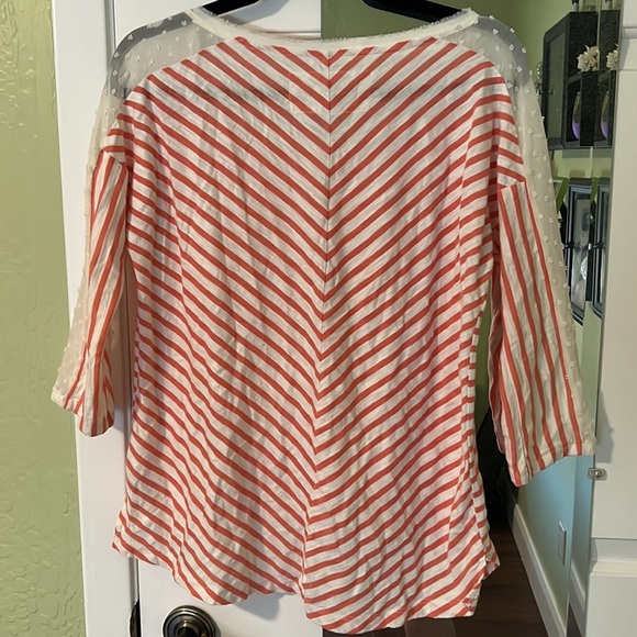 Anthropologie Little Yellow Button striped top - Picture 4 of 4